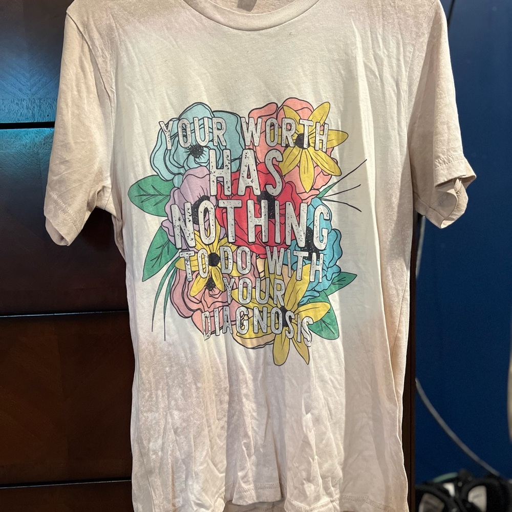 Gildan Cream Tee with Colorful Floral Design
